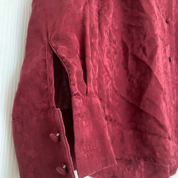 Sezane Florence burgundy silk button down blouse Size 38 - Picture 7 of 12
